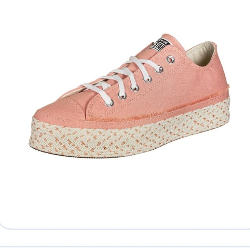 Converse Size 8 Sneakrts Women's Lace-Up Sneakers Espadrilles Frayed Excellent - Picture 1 of 10